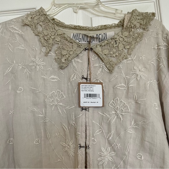 MAGNOLIA PEARL Olivia Jacket Embroidered Linen and Lace - Picture 4 of 8